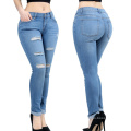 New Women Fashion Skinny Stretch Denim Ripped Jeans